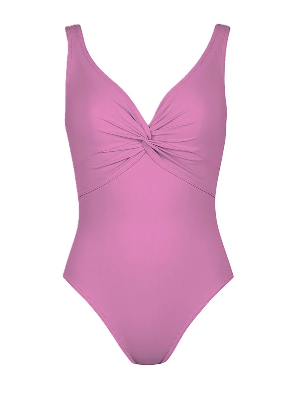 Karla Colletto Twist V-Neck Tank Swimsuit with Silent Underwire